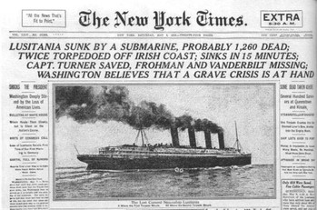 submarine lusitania war caused examples unrestricted warefare sinking american ship warfare